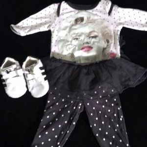 Onesie and tutu pants.